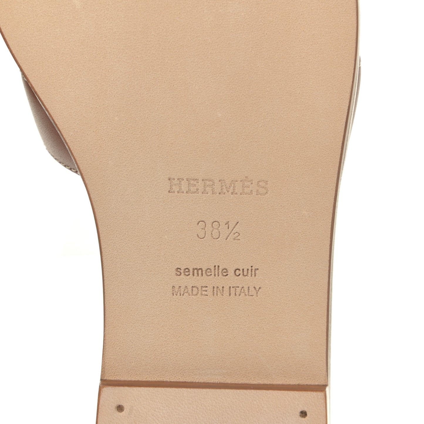 Box Calfskin Oran Sandals 38.5 Gold