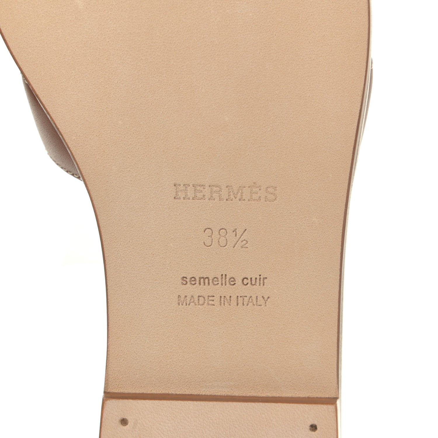 Hermes Box Calfskin Oran Sandals 38.5 Gold 8 of 12