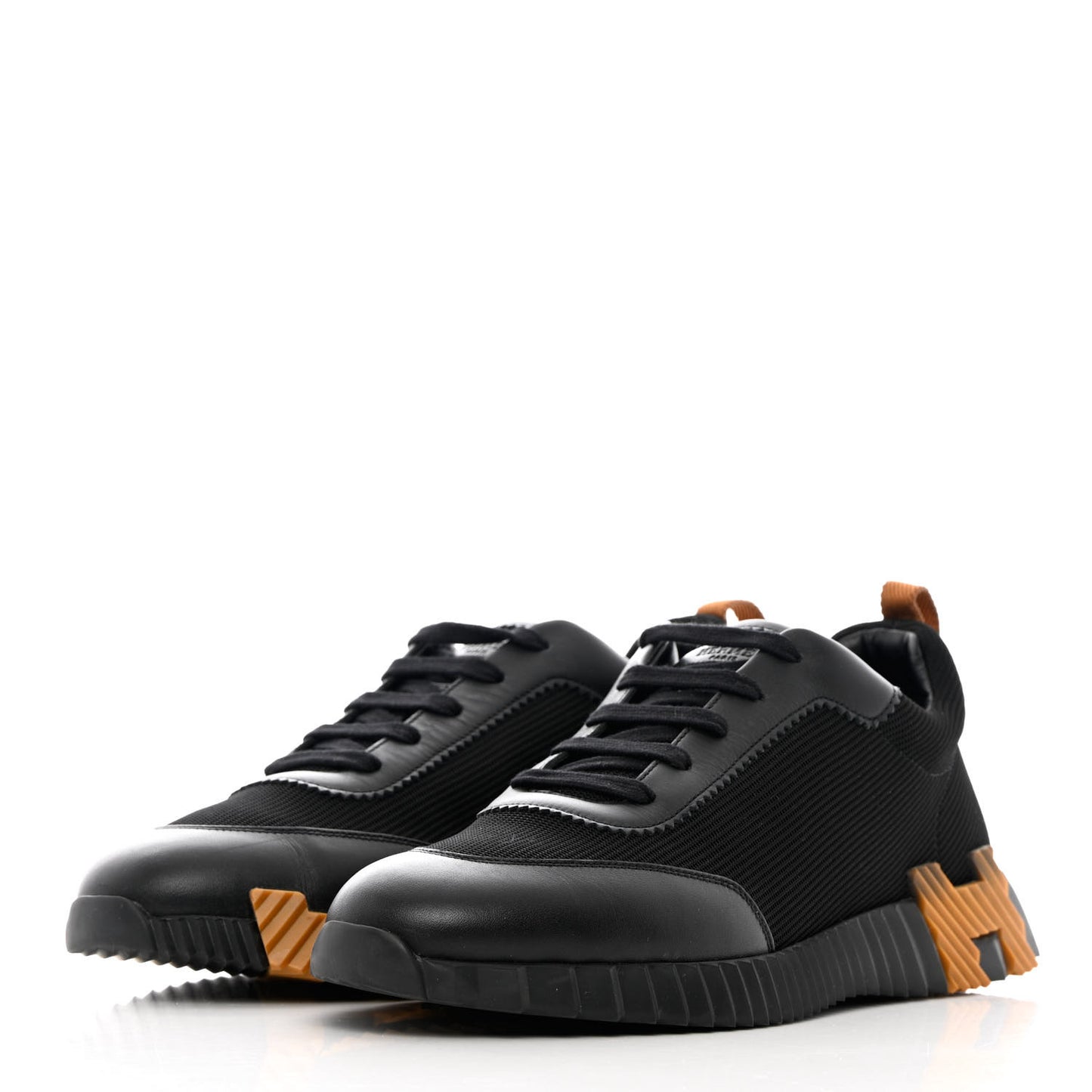 Technical Canvas Suede Goatskin Bouncing Sneakers 43 Black Miel