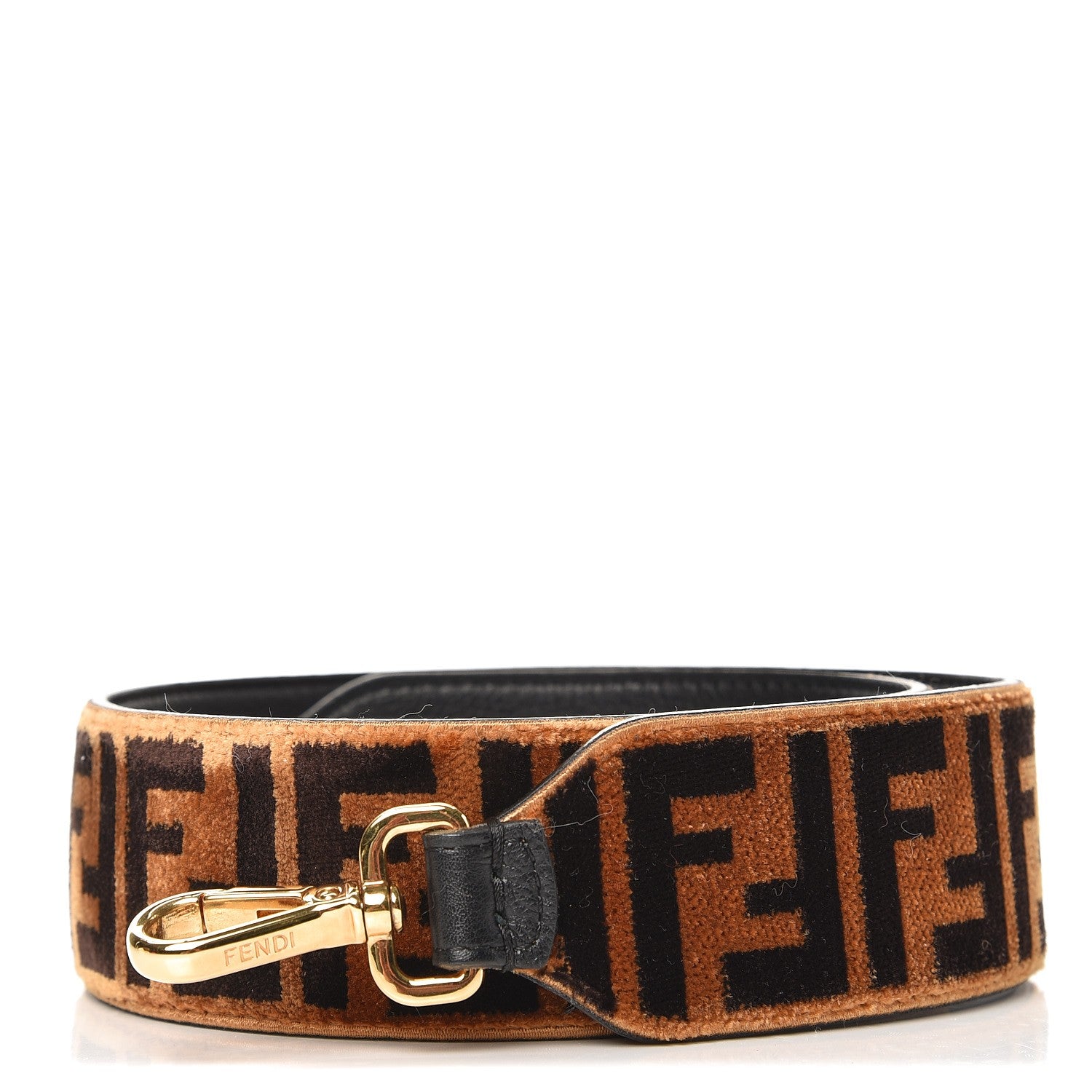 Fendi Velvet Tapestry FF Strap You Tobacco 1 of 3