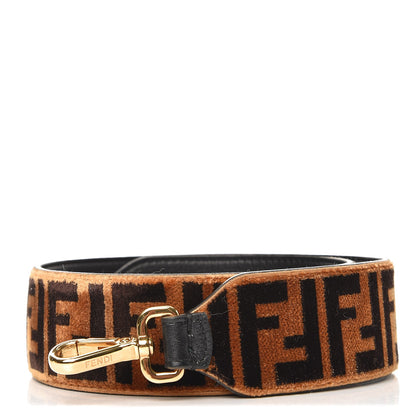 Fendi Velvet Tapestry FF Strap You Tobacco 1 of 3
