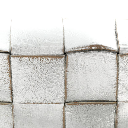 Bottega Veneta Metallic Lambskin Maxi Intrecciato Cassette Crossbody Bag Silver 11 of 12