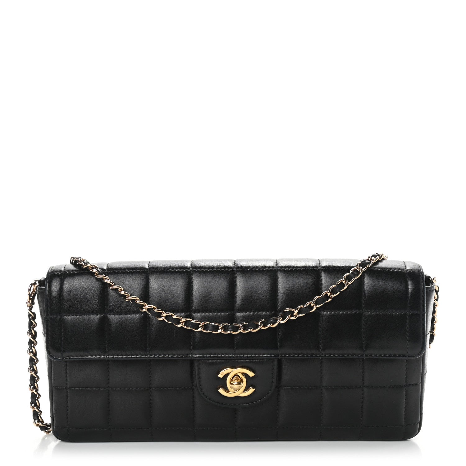 Chanel Lambskin East West Chocolate Bar Flap Black 1 of 9