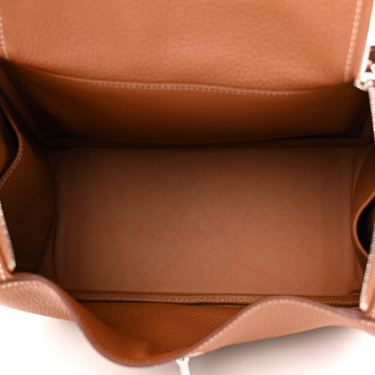 Hermes Taurillon Clemence Lindy 26 Gold 5 of 10