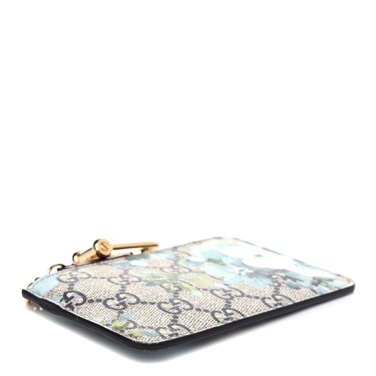 Gucci GG Supreme Monogram Blooms Key Case Beige Blue Navy Hibiscus Red 4 of 10