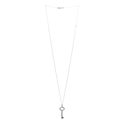 Tiffany 18K Rose Gold Small Oval Key Pendant Necklace 3 of 7