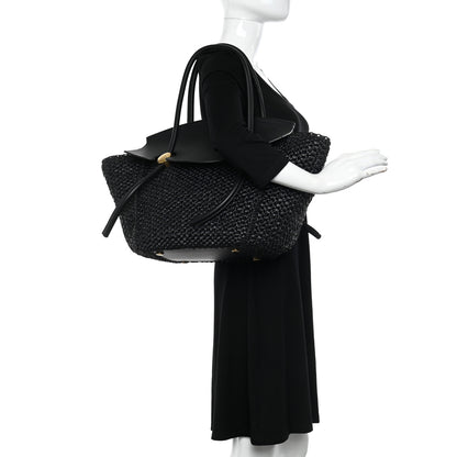 Proenza Schouler Raffia Calfskin Pipe Bag Black 3 of 10