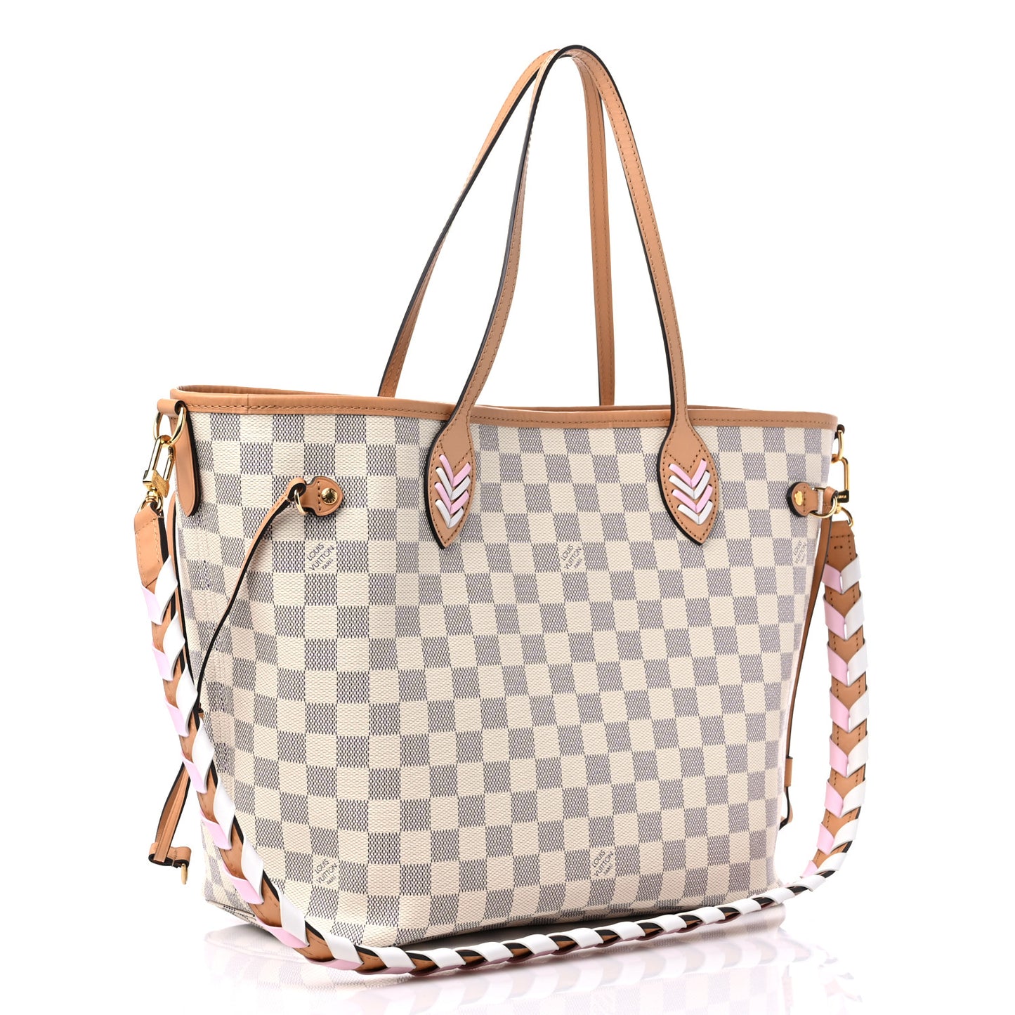 Damier Azur Braided Neverfull MM Orange