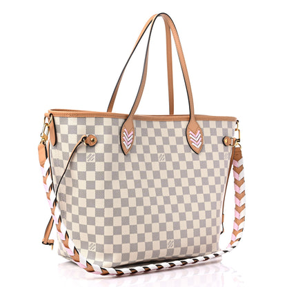 Louis Vuitton Damier Azur Braided Neverfull MM Orange 4 of 10