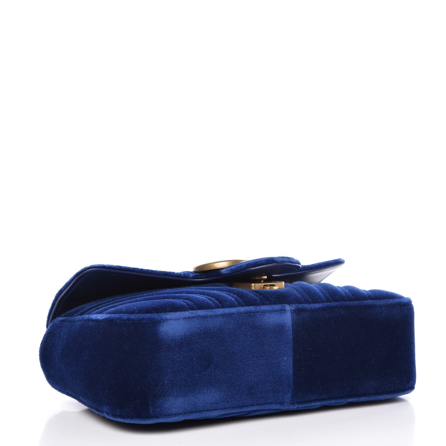 Velvet Matelasse Mini GG Marmont Shoulder Bag Cobalt Blue