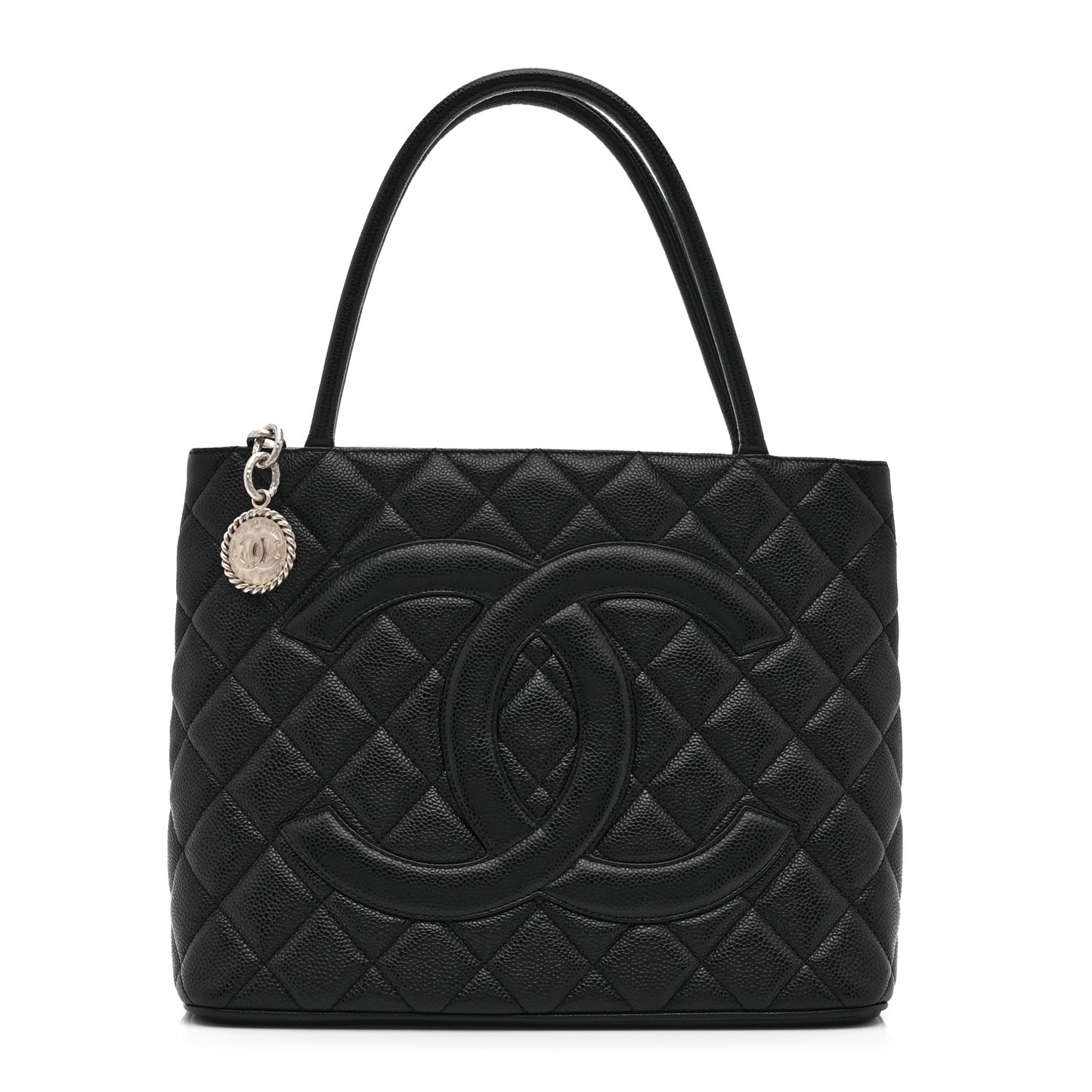 Caviar Quilted Medallion Tote Black