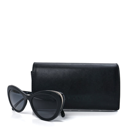 Chanel Acetate Polarized Cat Eye CC Sunglasses 5432 Black 8 of 8