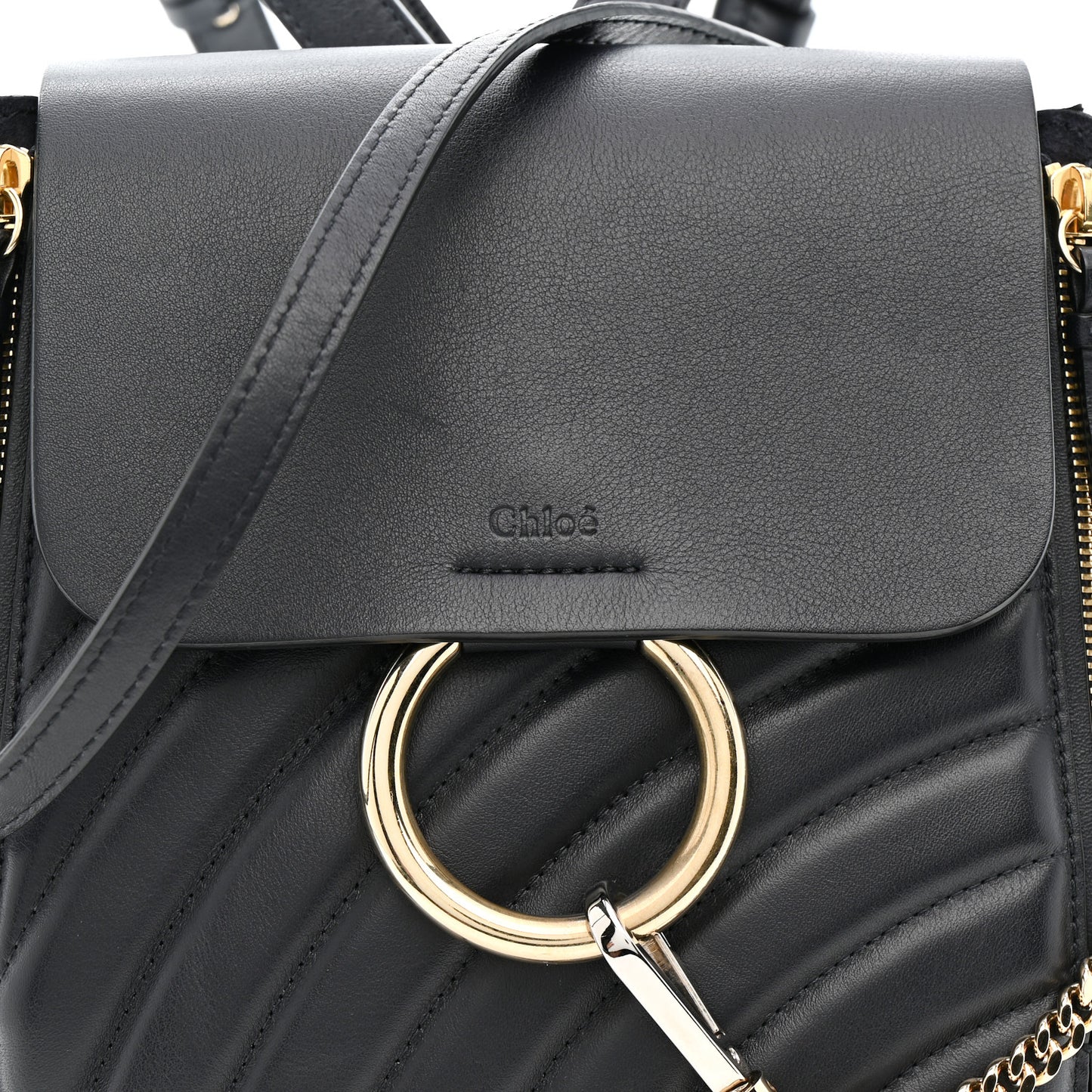 Calfskin Quilted Medium Faye Backpack Black