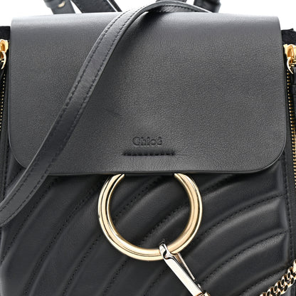Chloe Calfskin Quilted Medium Faye Backpack Black 8 of 10