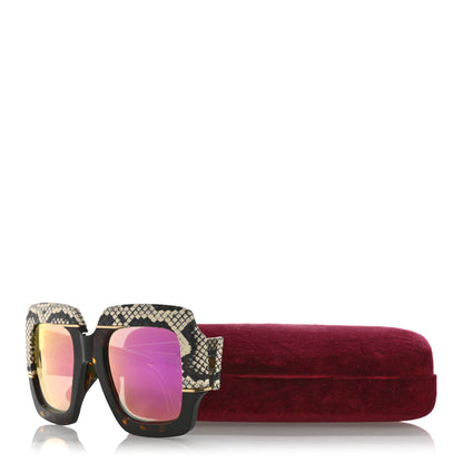 Gucci Snakeskin Acetate Square Sunglasses GG0484S Havana 8 of 8