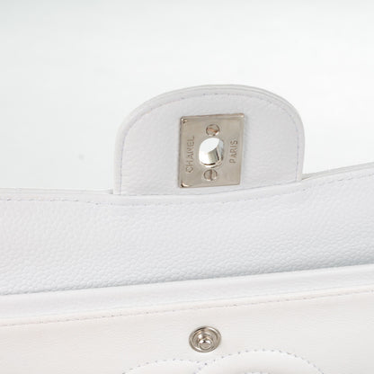 Chanel Caviar Quilted Medium Double Flap White 6 of 8