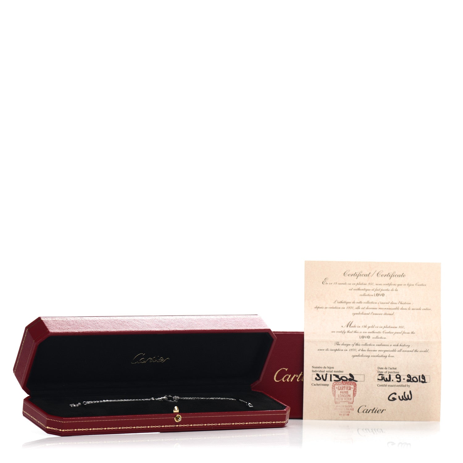 Cartier 18K White Gold Diamond LOVE Bracelet 3 of 5
