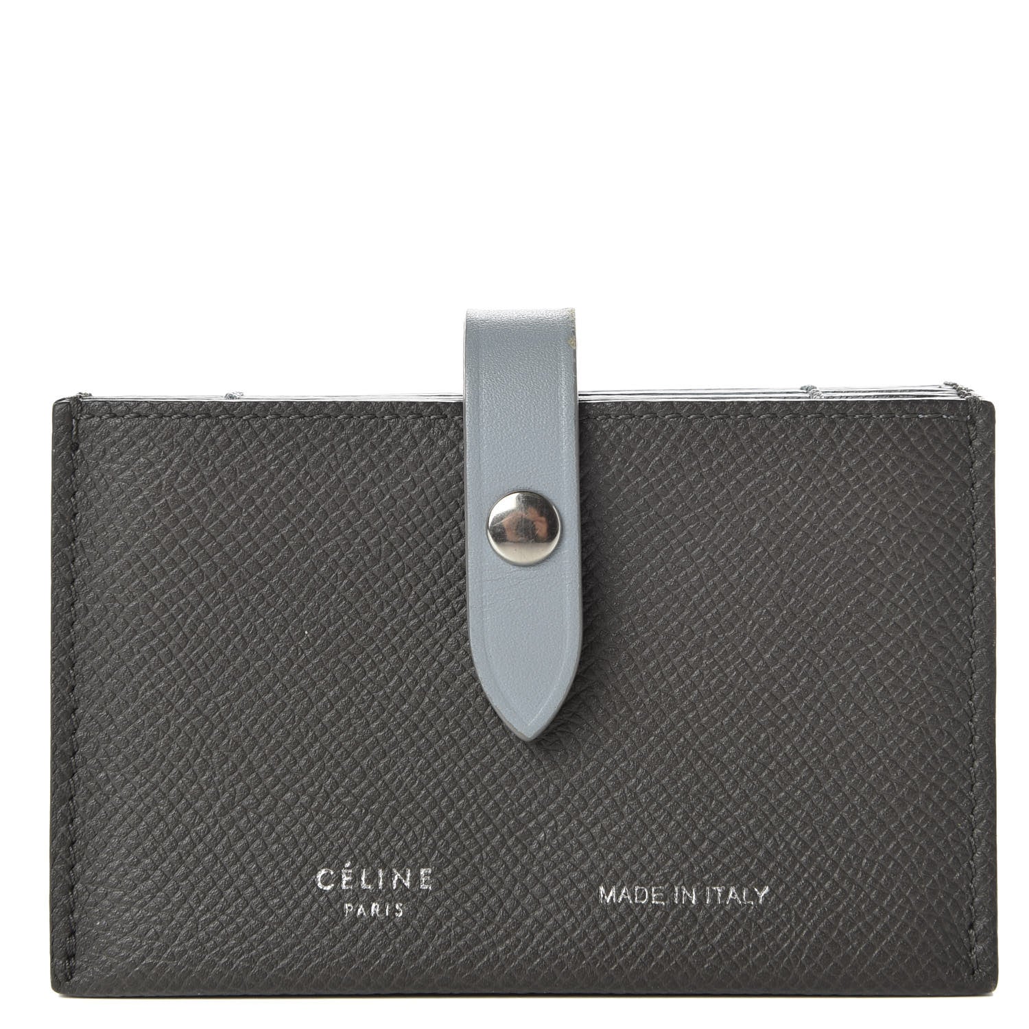 Celine Grained Shiny Calfskin Accordion Card Holder Grey 1 of 7