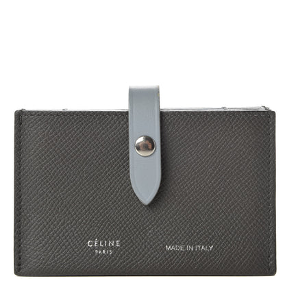 Celine Grained Shiny Calfskin Accordion Card Holder Grey 1 of 7