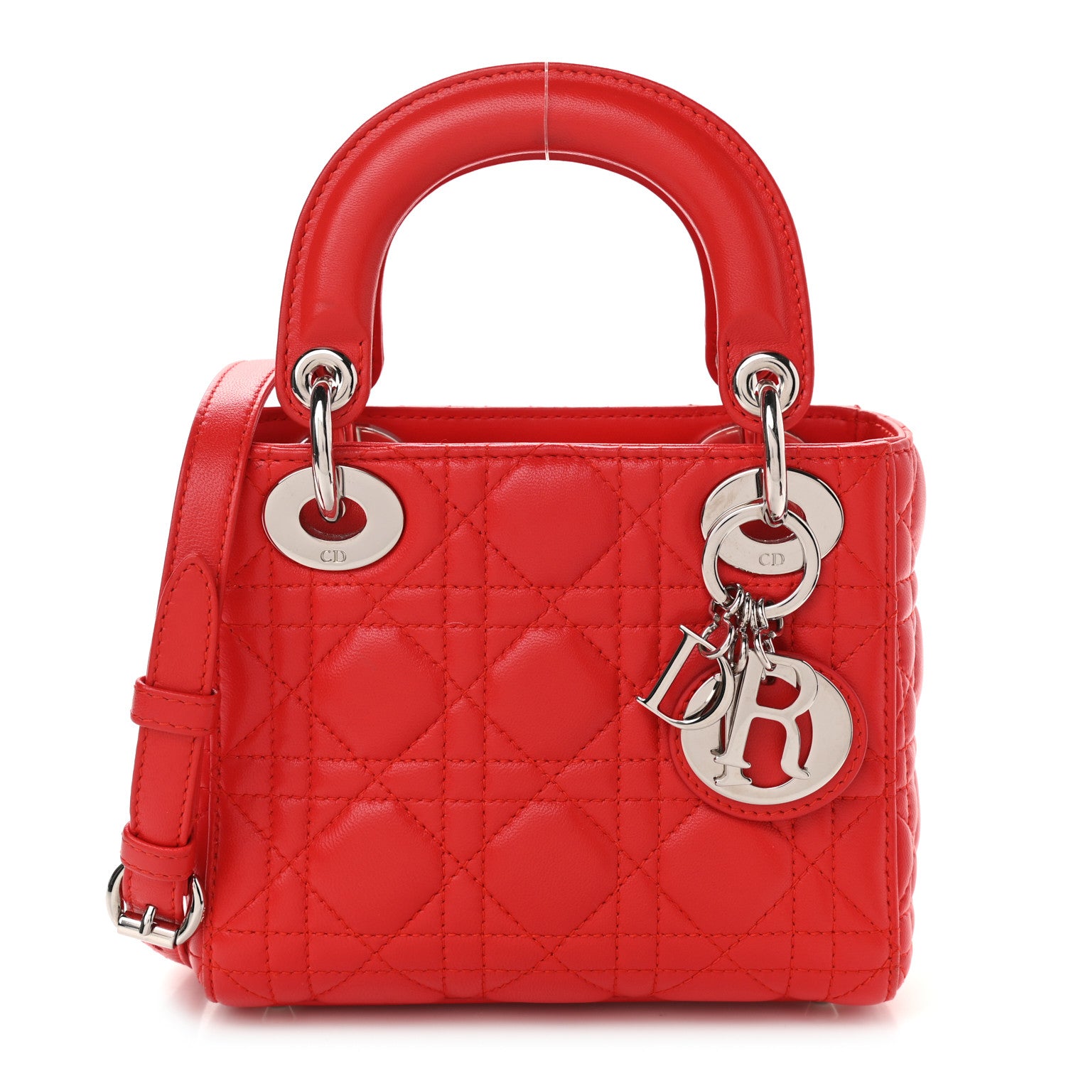 Christian Dior Lambskin Cannage Mini Lady Dior Red 1 of 7