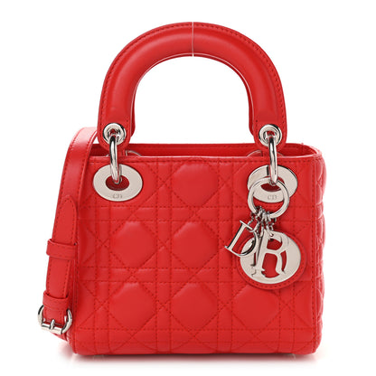 Christian Dior Lambskin Cannage Mini Lady Dior Red 1 of 7