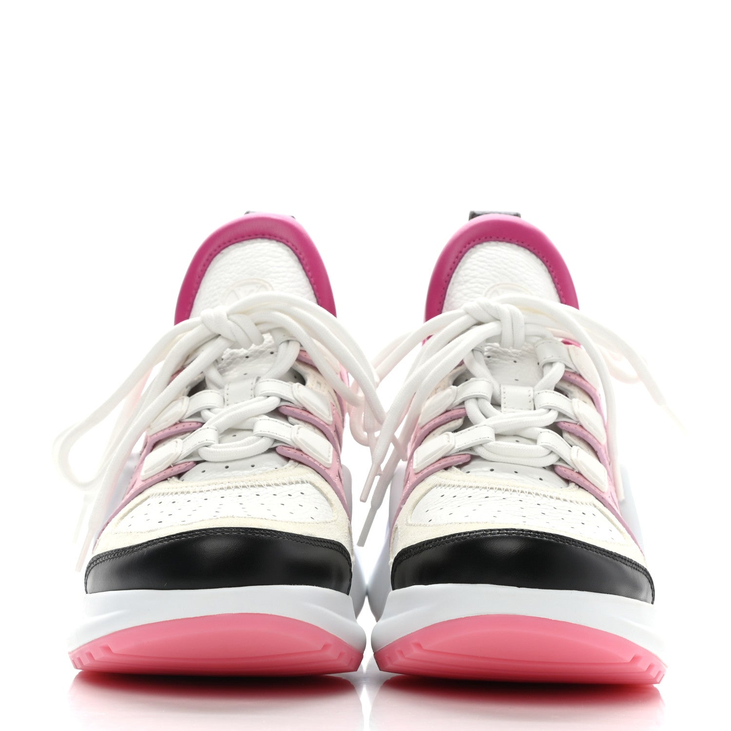 Louis Vuitton Calfskin Technical Nylon LV Archlight Sneakers 37.5 White Pink Blue 2 of 9