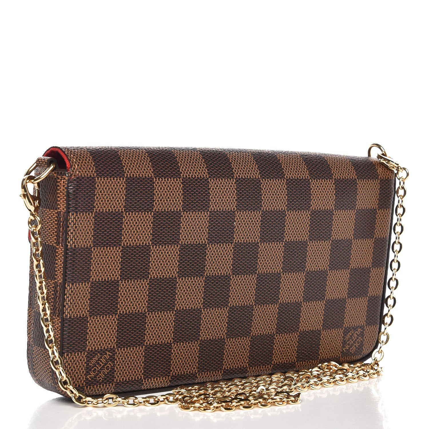 Louis Vuitton Damier Ebene Pochette Felicie Chain Wallet 3 of 8