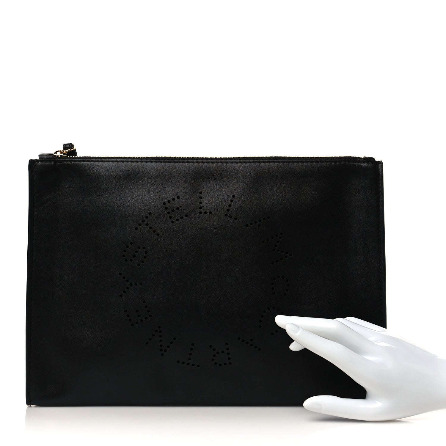 Stella McCartney Alter Nappa Perforated Logo Pouch Black 2 of 6