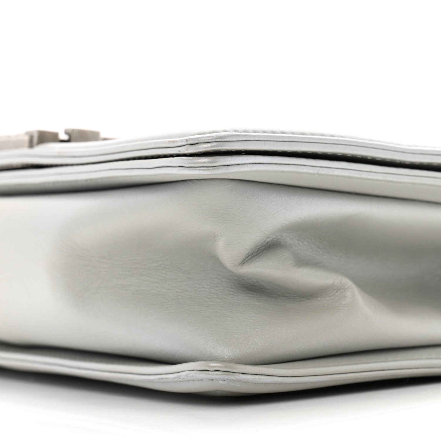 Chanel Metallic Lambskin Quilted Medium Boy Flap Silver 10 of 13