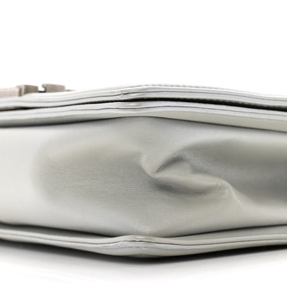 Chanel Metallic Lambskin Quilted Medium Boy Flap Silver 10 of 13