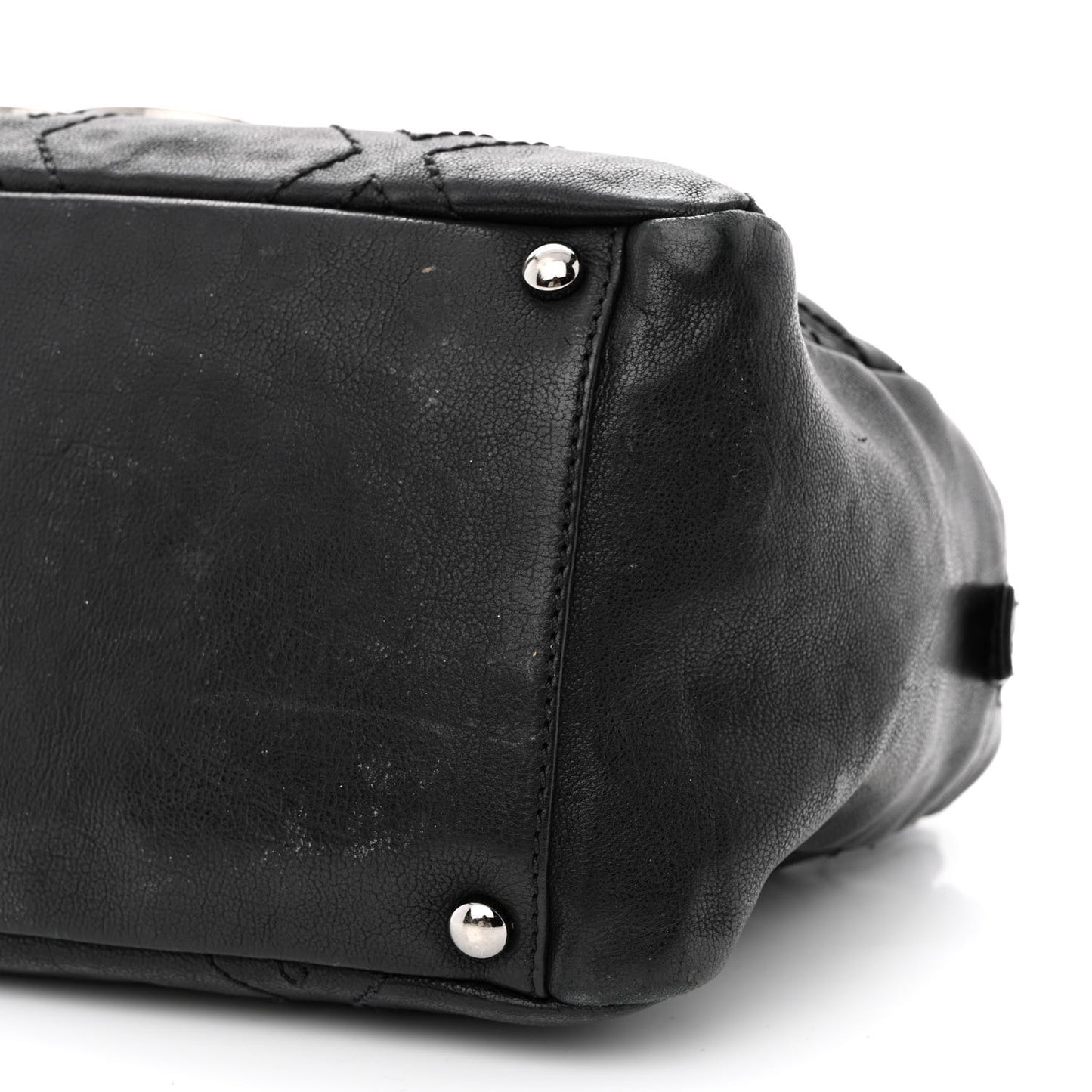Calfskin Small Diamond Stitch Tote Black