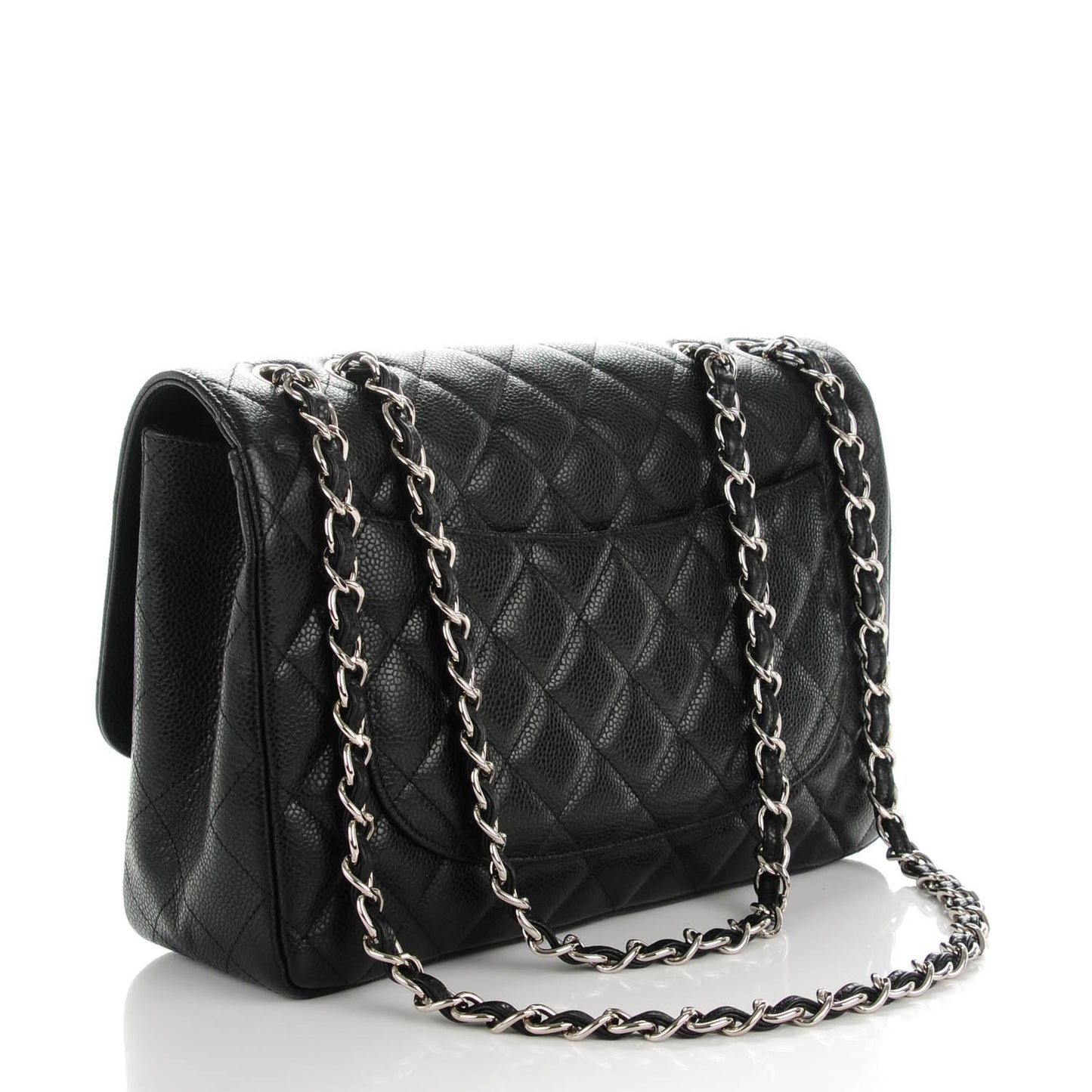 Caviar Quilted Jumbo Single Flap Black