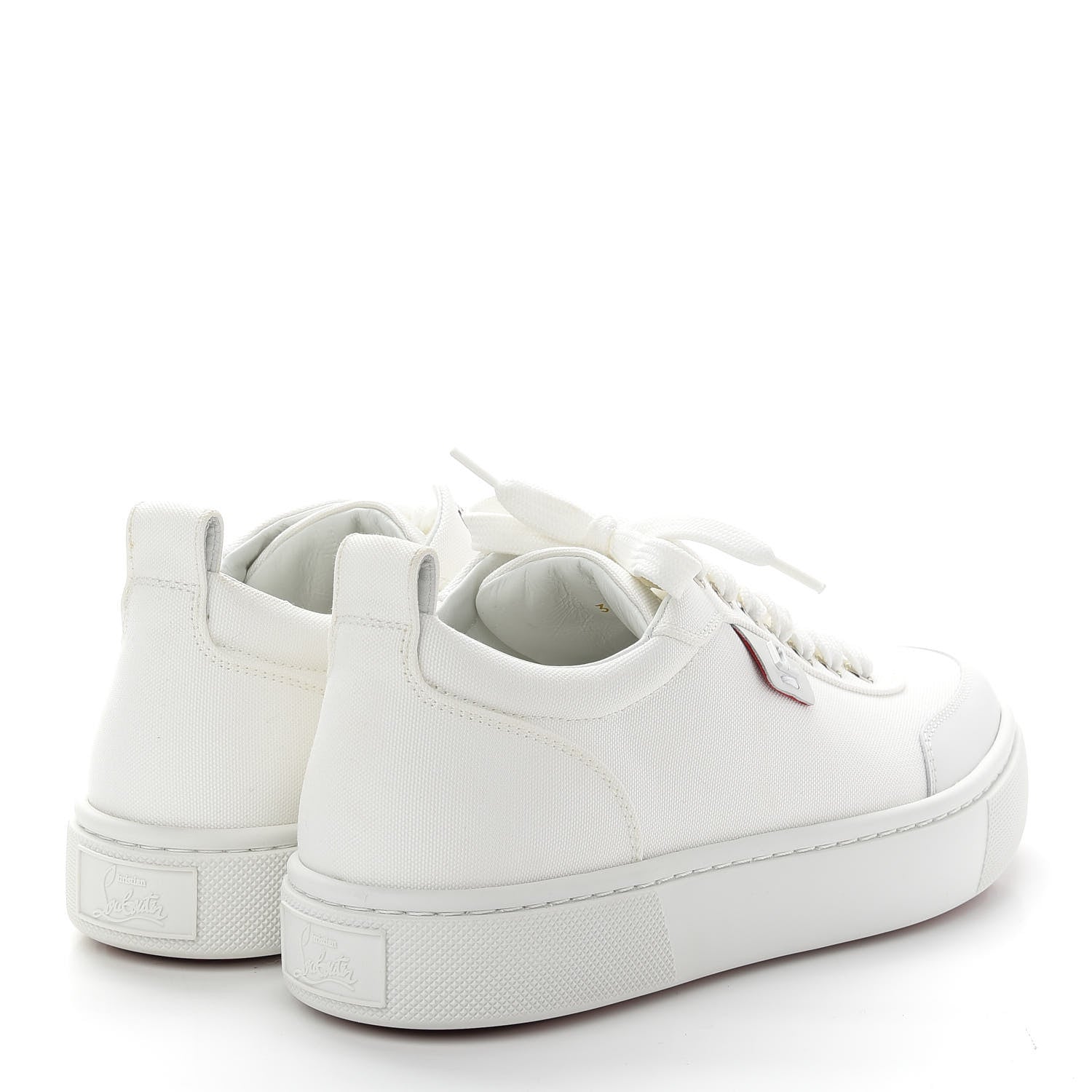Christian Louboutin Toile Calfskin Simplerui Flat Sneakers 39.5 White 3 of 7