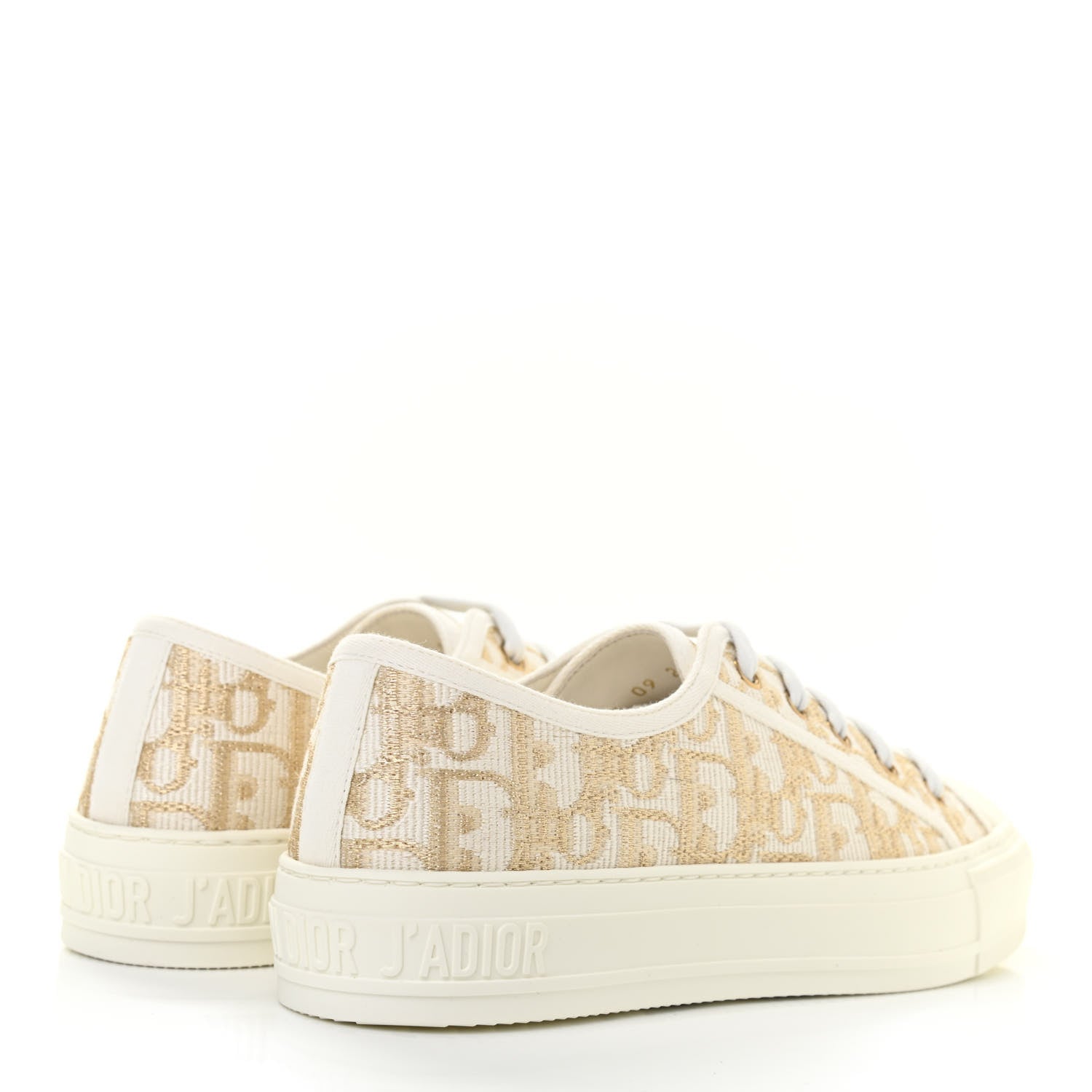 Christian Dior Canvas Oblique Walk'N'Dior Low Top Sneakers 37.5 Gold 4 of 9