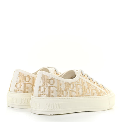 Christian Dior Canvas Oblique Walk'N'Dior Low Top Sneakers 37.5 Gold 4 of 9