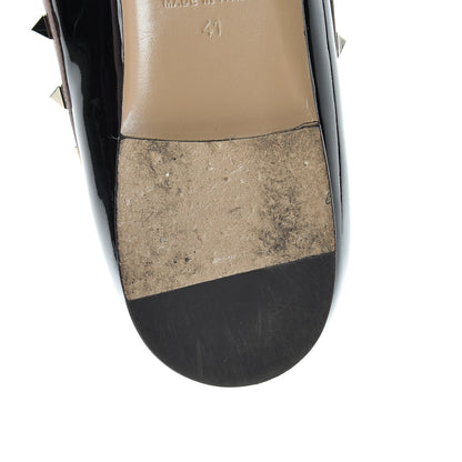 Valentino Garavani Patent Rockstud Ballerina Flats 41 Black Poudre 11 of 19
