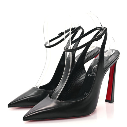 Christian Louboutin Calfskin Condora Sling 100 Pumps 37 Black 3 of 8
