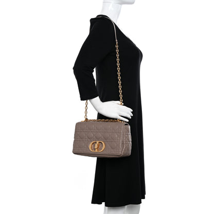 Christian Dior Calfskin Cannage Medium Caro Bag Taupe 2 of 11