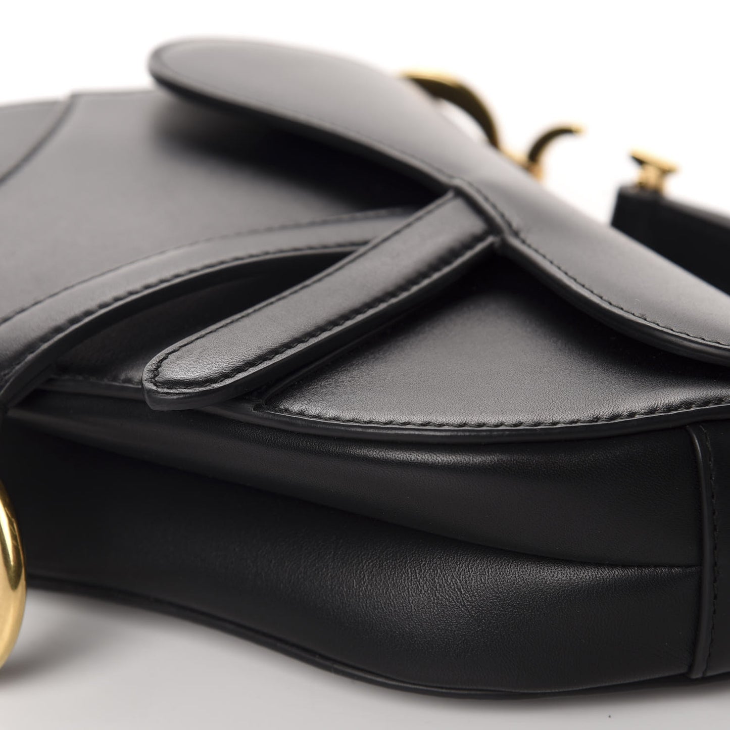 Calfskin Mini Saddle Bag Black