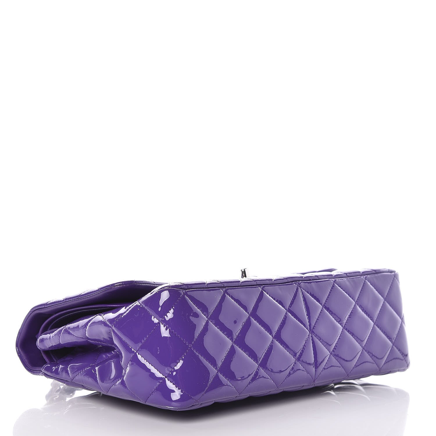 Chanel Patent Calfskin Quilted Jumbo Double Flap Purple 5 of 11