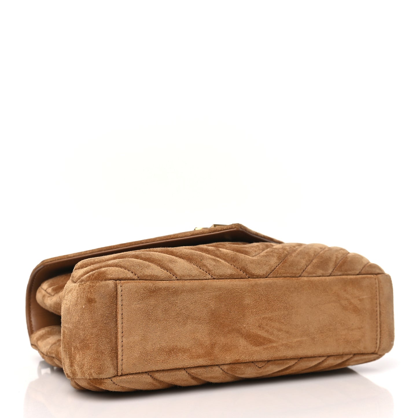 Suede Matelasse Chevron Monogram Medium College Bag Cinnamon