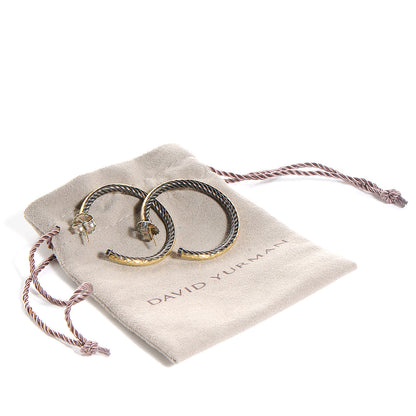 David Yurman 18k Gold and Sterling Silver Hoop Earrings 5 of 5