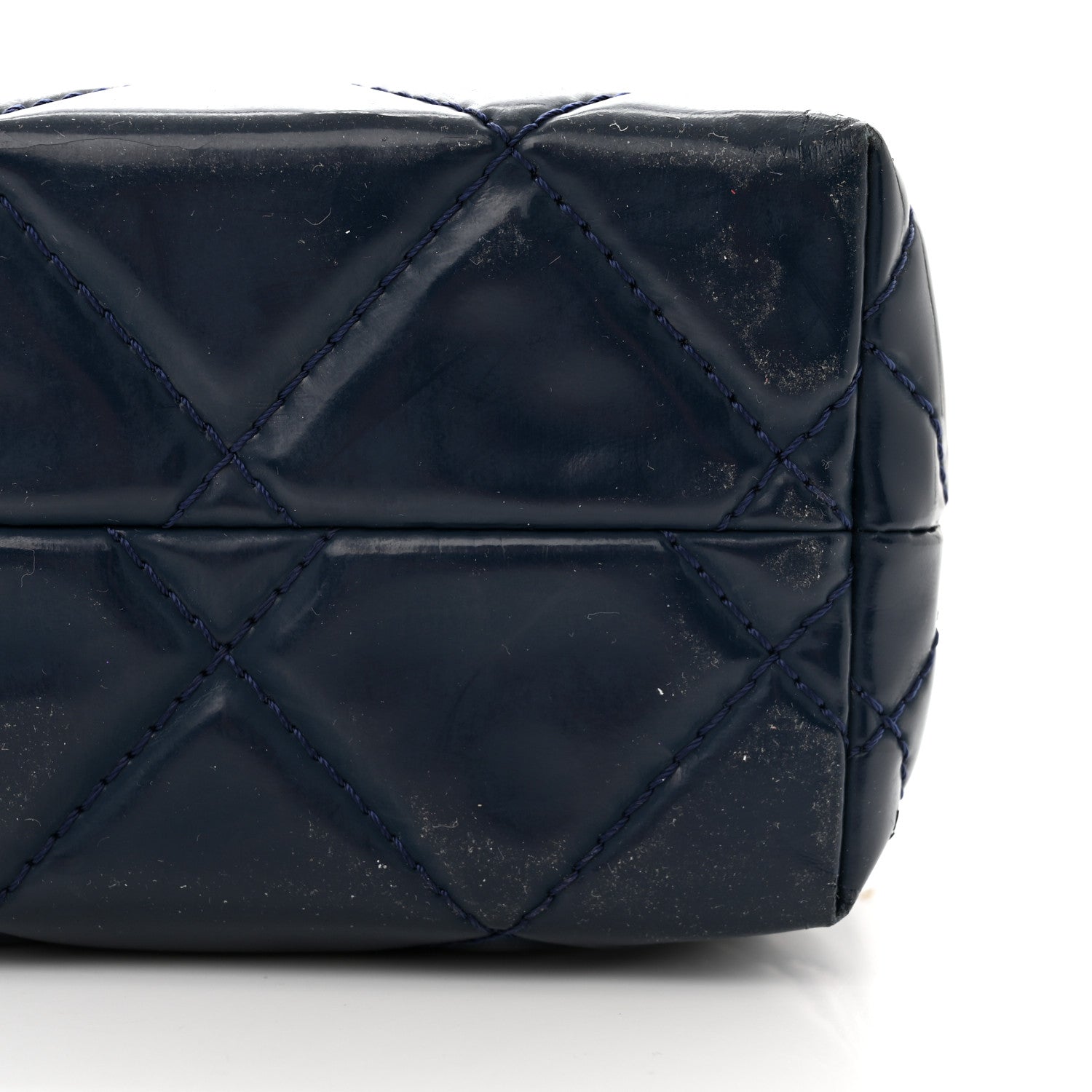 Chanel Vinyl Quilted In the Business Flap Bag Navy Blue 11 of 13