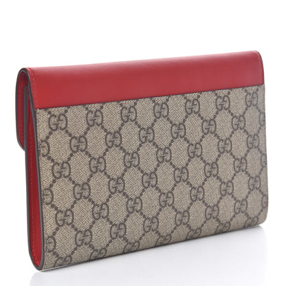 Gucci GG Supreme Monogram Mini Peony Pearly Clutch Red 3 of 7