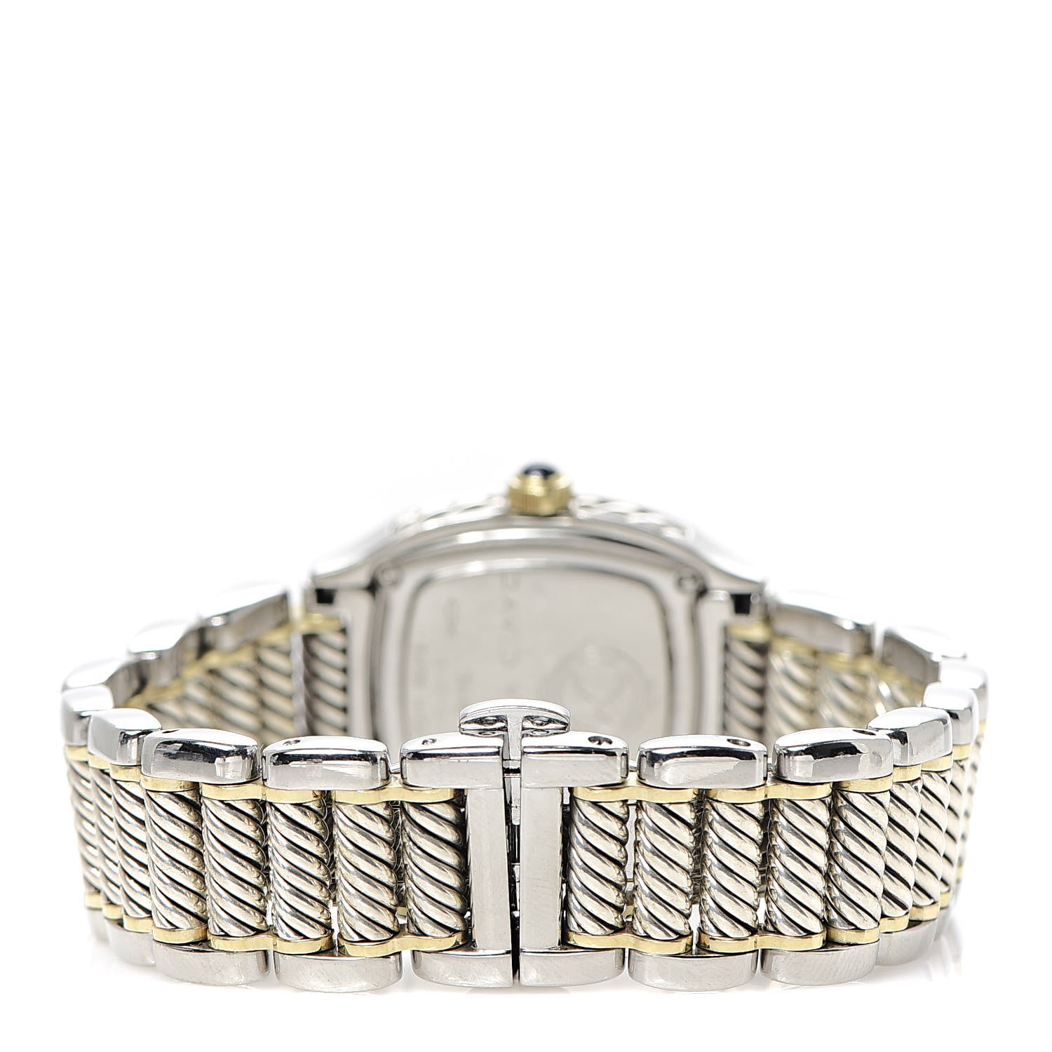 David Yurman Stainless Steel 18K Yellow Gold Diamond Mother of Pearl 25mm Thoroughbred Quartz Watch 4 of 6