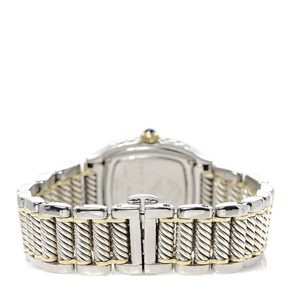 David Yurman Stainless Steel 18K Yellow Gold Diamond Mother of Pearl 25mm Thoroughbred Quartz Watch 4 of 6