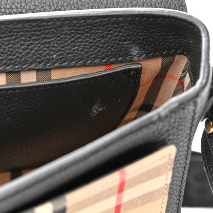 Burberry Grainy Calfskin Vintage Check Note Crossbody Bag Black 10 of 12