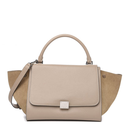Celine Drummed Calfskin Suede Medium Trapeze Dune 1 of 10