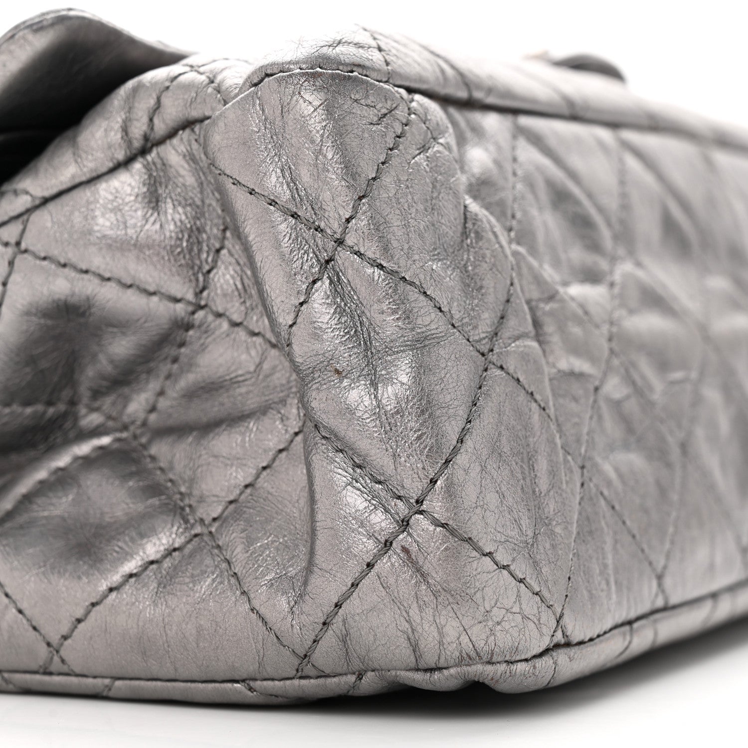 Chanel Metallic Aged Calfskin Quilted 2.55 Reissue 227 Flap Dark Silver 9 of 21