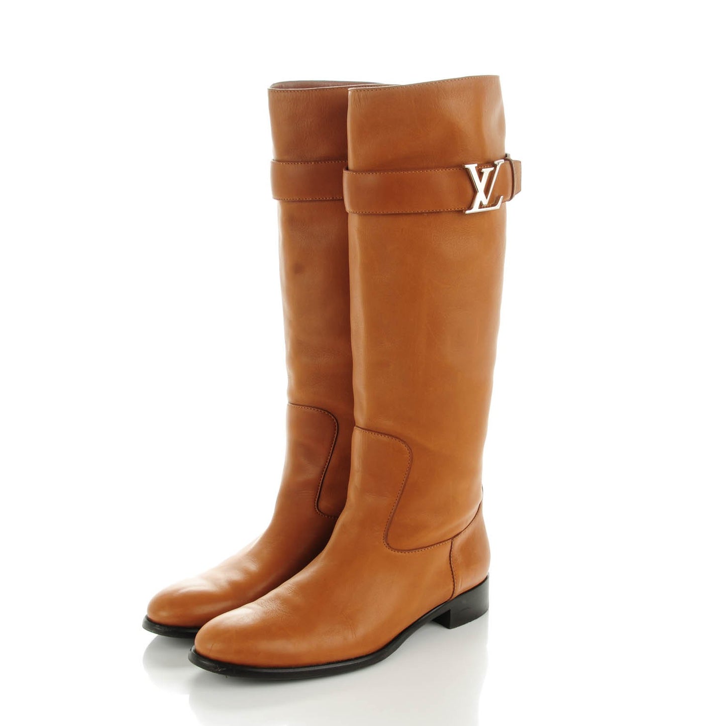 Calfskin Legacy Flat High Boots 42 Brown